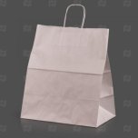 Пакеты бумажные с ручками прямоугольное дно крафт,белые