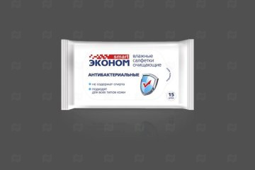 картинка Салфетки влажные 15шт антибактериальные Smart Эконом Мир упаковки