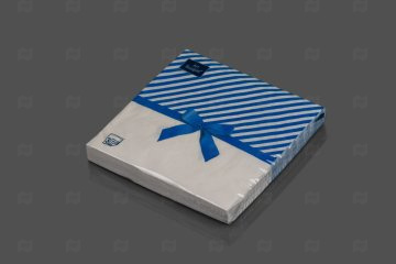 картинка Салфетки бумажные 33*33см 3сл Подарок синий 20шт Art Bouquet Мир упаковки