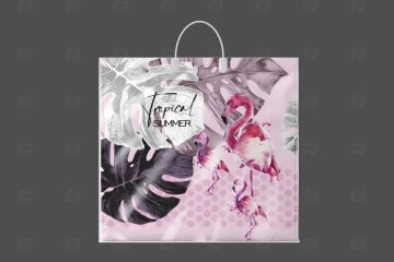 картинка Пакет с пластиковой ручкой 38*35см 90мк Фламинго Мир упаковки