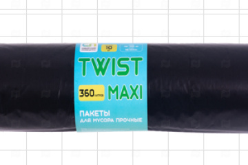 картинка Пакеты д/мусора в рулоне 360л 1100*1400мм 45мк 10шт TWIST MAXI  Мир упаковки