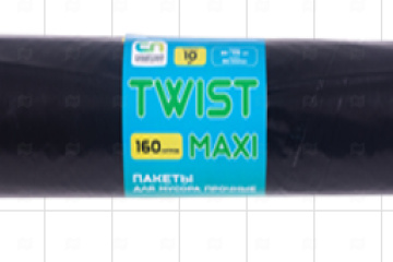 картинка Пакеты д/мусора в рулоне 160л 780*1120мм 60мк 10шт TWIST MAXI Мир упаковки