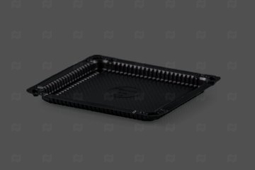 картинка Контейнер д/суши С-18 Т 182*160*14мм б/крышки черный ПС  Мир упаковки