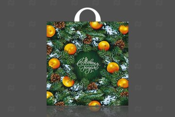 картинка Пакет с петлевой ручкой ПНД 38*42см 40мк Новогодний базар НГ 25шт Мир упаковки