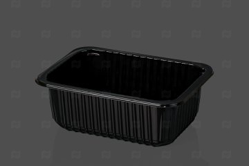 картинка Лоток под запайку ПП 187*137*63мм 1000мл черный Мир упаковки