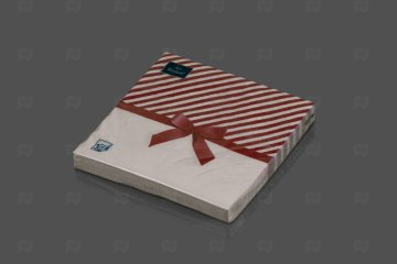 картинка Салфетки бумажные НГ 33*33см 3сл Новогодний подарок бордовый 20шт Art Bouquet Origina Мир упаковки