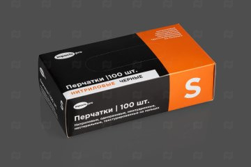 картинка Перчатки нитриловые черные S 100шт Impacto pro Мир упаковки