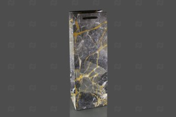 картинка Пакет ламинированный под бутылку 35*12*9см Мрамор SCC334-ABCD Мир упаковки