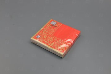 картинка Салфетки бумажные НГ 33*33см 3сл Новогодняя скатерть золото на красном 20шт Bouquet Home Collection Мир упаковки