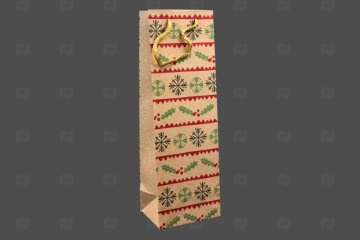 картинка Пакет ламинированный под бутылку 36*12*9см Ассорти №10 НГ SCH208-ABCD Мир упаковки