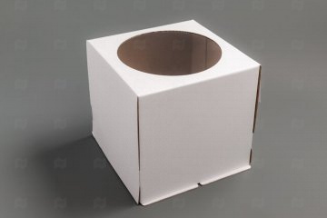 Купить Коробка для торта с окном 300х300х190мм белая Х-Э. Мир упаковки