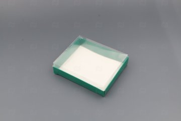 картинка Коробка бум с пластиковой крышкой 160*130*40мм изумруд Мир упаковки