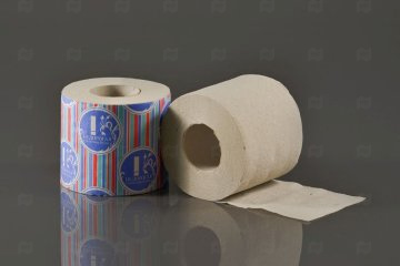 картинка Бумага туалетная 1сл серая 35м на втулке Недорогая Solfi  Мир упаковки