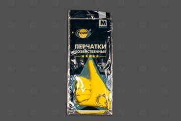 картинка Перчатки хоз резиновые желтые М 2шт 5 звезд AVIORA Мир упаковки