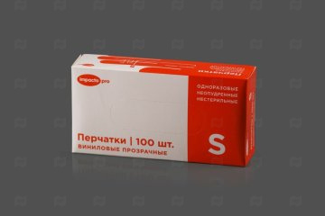 картинка Перчатки виниловые прозрачные S 100шт Impacto Pro Мир упаковки