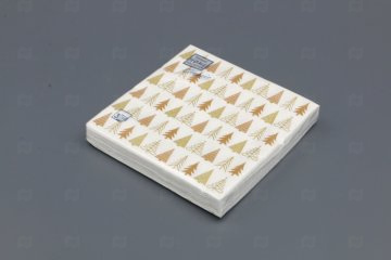 картинка Салфетки бумажные НГ 33*33см 3сл Золотые елочки 20шт Bouquet Home Collection Мир упаковки