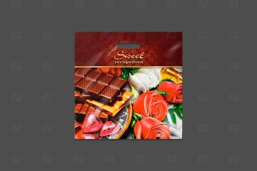 картинка Пакет с вырубной ручкой 44*44см 70мк Признание 50шт Мир упаковки