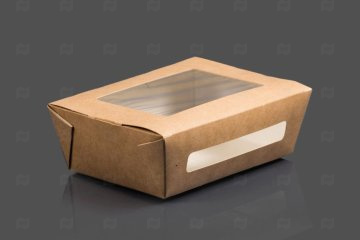 картинка Пенал бумажный с окном 600мл 150*115*50мм OSQ SALAD 500шт Мир упаковки