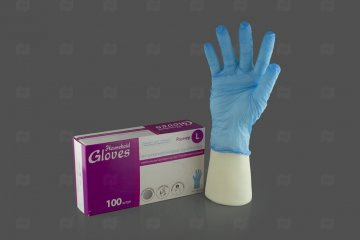 Купить Перчатки нитриловые голубые L (50 пар) Household Gloves б/талька 3 гр. Мир упаковки
