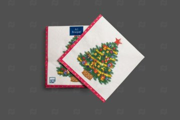 картинка Салфетки бумажные НГ 33*33см 3сл Новогодняя ель-2 20шт Art Bouquet Origina Мир упаковки