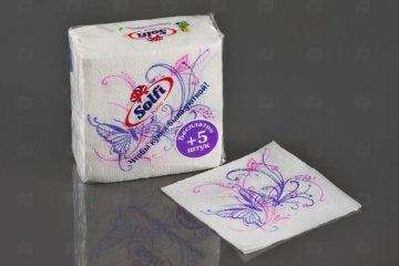 картинка Салфетки бумажные 24*24см 1сл Бабочка 50шт Solfi Мир упаковки
