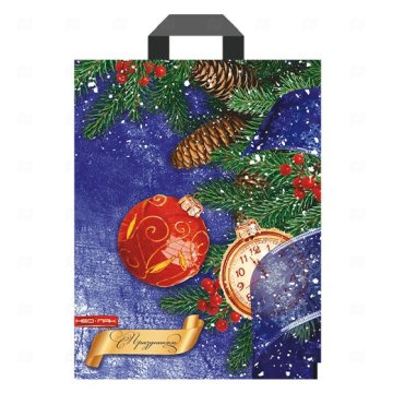 картинка Пакет с петлевой ручкой ПВД 30*40см 60мк Торжество НГ Мир упаковки