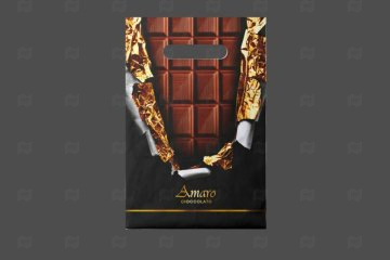 картинка Пакет с вырубной ручкой 20*30см 30мк Горький шоколад 100шт Мир упаковки