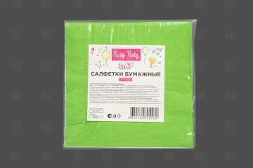 картинка Салфетки бумажные 33*33см 2сл зеленый 10шт Party-Party day  Мир упаковки