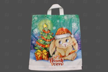 картинка Пакет с петлевой ручкой ПНД 38*42см 40мк Лапочка НГ 25шт  Мир упаковки