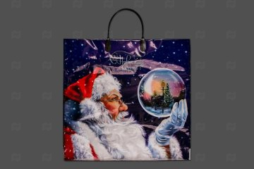 картинка Пакет с пластиковой ручкой 38*35см Магический шар НГ Мир упаковки