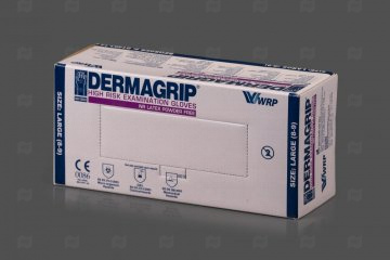 Купить Перчатки латексные 290мм (50шт) Dermagrip High risk ОСОБОПРОЧНЫЕ р-р L (15,7гр). Мир упаковки