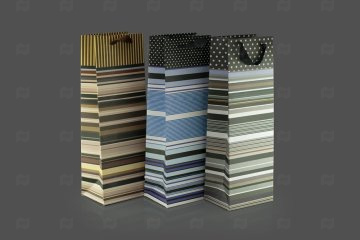 картинка Пакет ламинированный под бутылку 35*12*9см Ассорти №42 12шт Мир упаковки