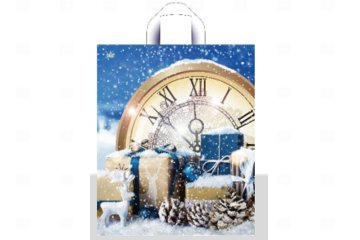 картинка Пакет с петлевой ручкой 42*38см Снежный НГ 50шт Мир упаковки