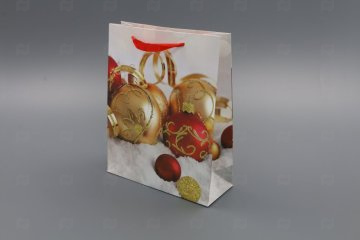 картинка Пакет ламинированный 32*26*10см Новогодние игрушки-1  НГ SCW484-ABCD Мир упаковки