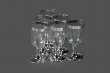 картинка Бокал Sinior Banketto с серебрянной окантовкой 230мл 6шт   Мир упаковки