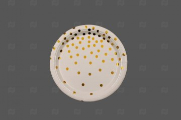картинка Набор тарелок бумажных Золотой горох на белом d-230мм (6шт) Мир упаковки
