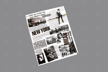 картинка Пакет с вырубной ручкой 400х500мм ПВД 85м "Газета" (25 шт) Мир упаковки