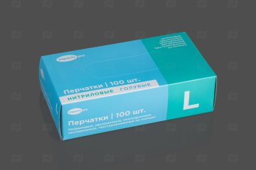 картинка Перчатки нитриловые голубые L 100шт Impacto pro Мир упаковки