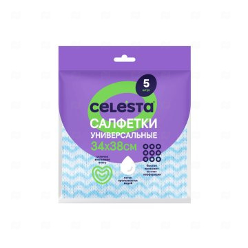 картинка Салфетки универсальные перфорированные 34*38см 5шт CELESTA Мир упаковки