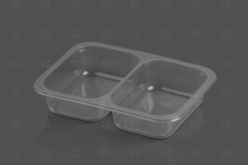 картинка Лоток под запайку ПП 2 секции 50/50 187*137*37мм прозр Мир упаковки