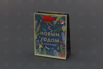 картинка Пакет подарочный крафтовый "Новогодний лес" 12х15х5,5 см НГ Мир упаковки
