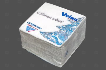 картинка Салфетки бумажные НГ 24*24см 1сл Гжель 100шт Veiro  Мир упаковки