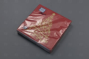 картинка Салфетки бумажные НГ 33*33см 3сл Волшебная ель на бордовом 20шт Bouquet Home Collection Мир упаковки