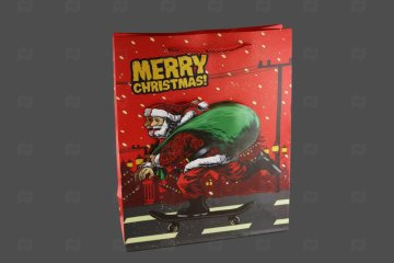 картинка Пакет ламинированный 24*18*8см Крутой Дед Мороз НГ SCW745-ABCD Мир упаковки