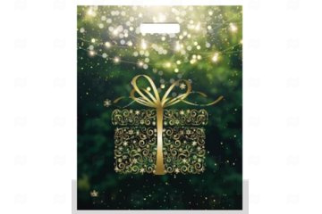 картинка Пакет с вырубной ручкой 45*38см Золотой подарок НГ 50шт Мир упаковки