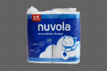 картинка Бумага туалетная 2сл белая 4рул Nuvola Мир упаковки