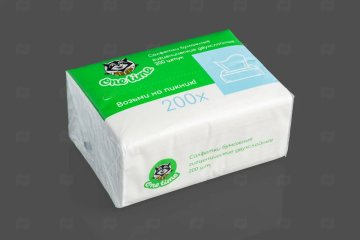 картинка Салфетки бумажные в мягкой упаковке 2сл 200шт One Time Мир упаковки
