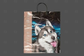 картинка Пакет с пластиковой ручкой 40*44см 100мк Хаски Мир упаковки