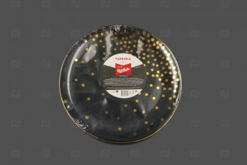 картинка Тарелка конфетти Sinior Banketto, черный, пластик, 26 см, 3шт. Мир упаковки