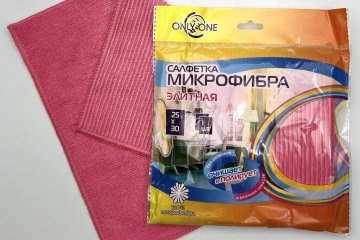 картинка Салфетка микрофибра 25*30см элитная в упаковке ONLY ONE 1шт Мир упаковки